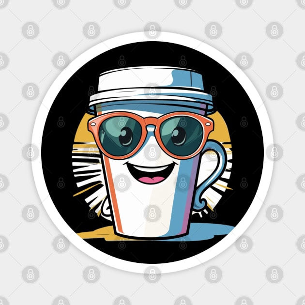 Coffee Theme  Cool Coffee Cup Sunglasses Magnet by SR8891